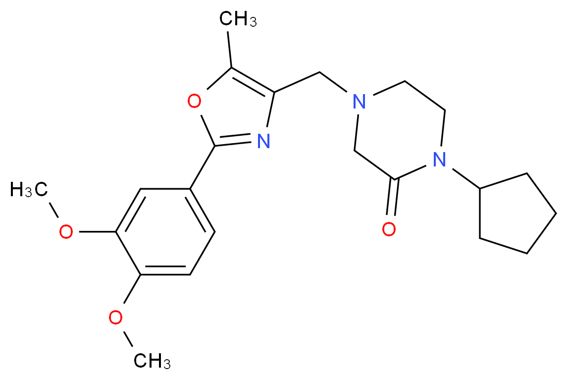 1-cyclopentyl-4-{[2-(3,4-dimethoxyphenyl)-5-methyl-1,3-oxazol-4-yl]methyl}-2-piperazinone_Molecular_structure_CAS_)