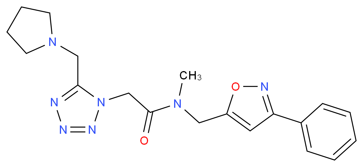 N-methyl-N-[(3-phenyl-5-isoxazolyl)methyl]-2-[5-(1-pyrrolidinylmethyl)-1H-tetrazol-1-yl]acetamide_Molecular_structure_CAS_)