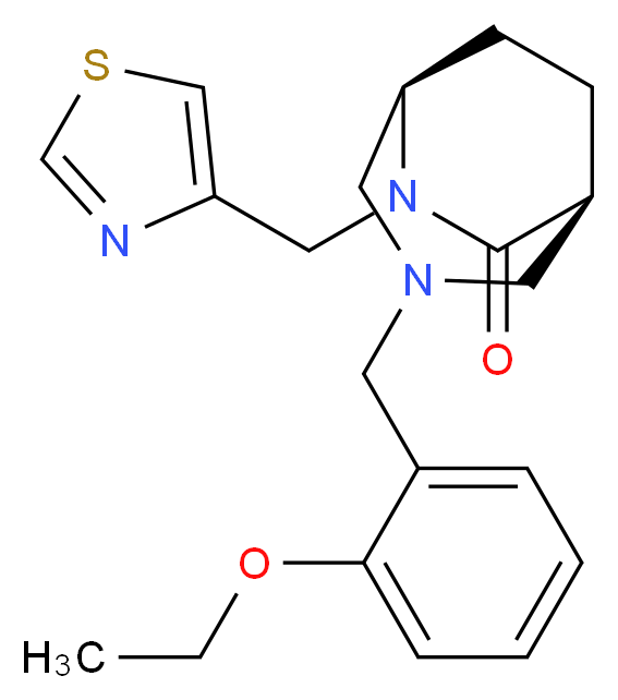 (1S*,5R*)-3-(2-ethoxybenzyl)-6-(1,3-thiazol-4-ylmethyl)-3,6-diazabicyclo[3.2.2]nonan-7-one_Molecular_structure_CAS_)