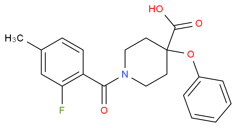 1-(2-fluoro-4-methylbenzoyl)-4-phenoxypiperidine-4-carboxylic acid_Molecular_structure_CAS_)