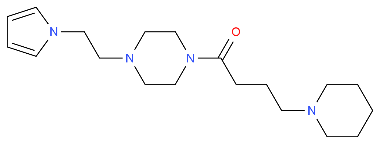 1-[4-(1-piperidinyl)butanoyl]-4-[2-(1H-pyrrol-1-yl)ethyl]piperazine_Molecular_structure_CAS_)