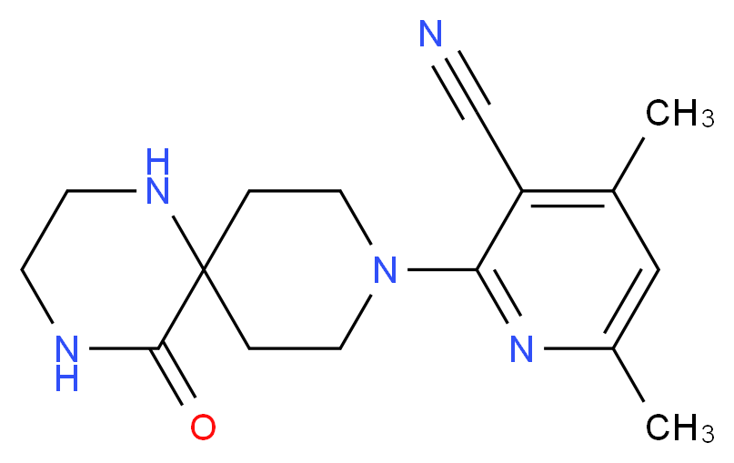 4,6-dimethyl-2-(5-oxo-1,4,9-triazaspiro[5.5]undec-9-yl)nicotinonitrile_Molecular_structure_CAS_)