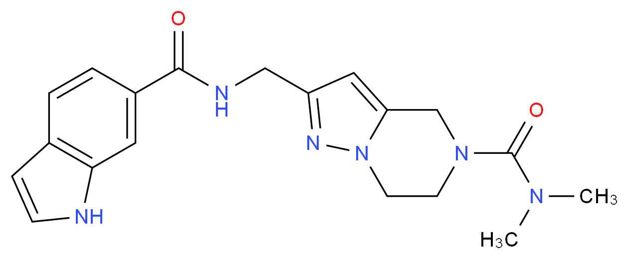 2-{[(1H-indol-6-ylcarbonyl)amino]methyl}-N,N-dimethyl-6,7-dihydropyrazolo[1,5-a]pyrazine-5(4H)-carboxamide_Molecular_structure_CAS_)