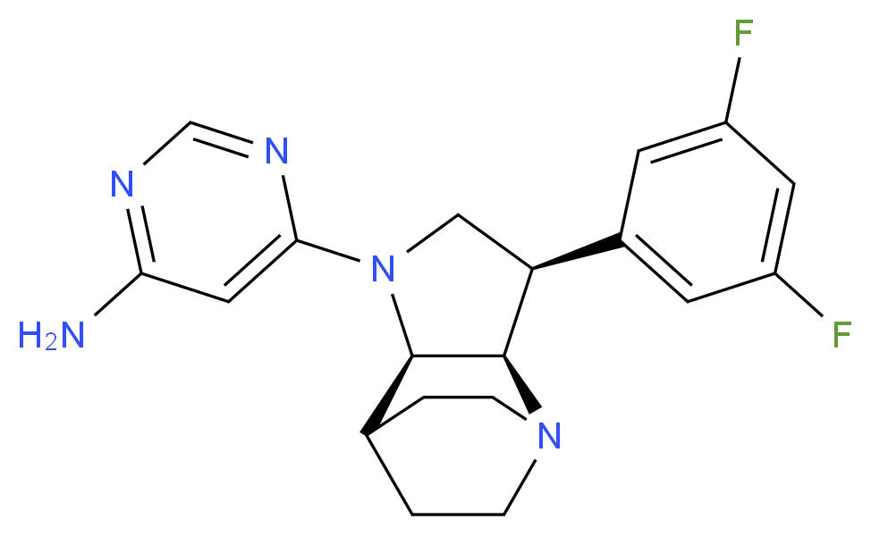 6-[(3R*,3aR*,7aR*)-3-(3,5-difluorophenyl)hexahydro-4,7-ethanopyrrolo[3,2-b]pyridin-1(2H)-yl]pyrimidin-4-amine_Molecular_structure_CAS_)