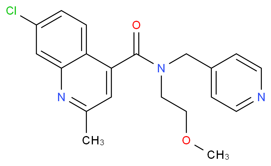 7-chloro-N-(2-methoxyethyl)-2-methyl-N-(pyridin-4-ylmethyl)quinoline-4-carboxamide_Molecular_structure_CAS_)