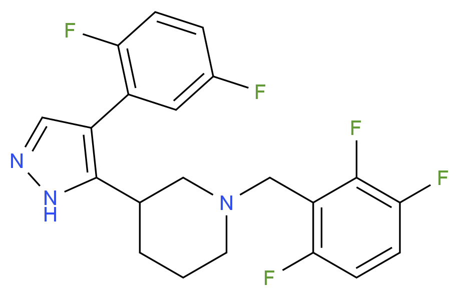 3-[4-(2,5-difluorophenyl)-1H-pyrazol-5-yl]-1-(2,3,6-trifluorobenzyl)piperidine_Molecular_structure_CAS_)