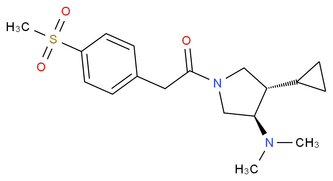 (3R*,4S*)-4-cyclopropyl-N,N-dimethyl-1-{[4-(methylsulfonyl)phenyl]acetyl}-3-pyrrolidinamine_Molecular_structure_CAS_)