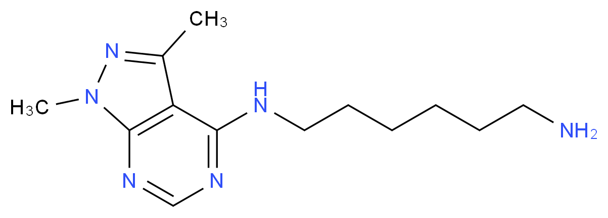(6-aminohexyl)(1,3-dimethyl-1H-pyrazolo[3,4-d]pyrimidin-4-yl)amine_Molecular_structure_CAS_)