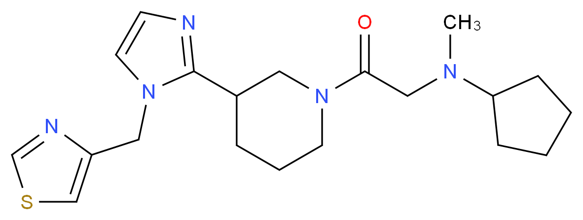 N-methyl-N-(2-oxo-2-{3-[1-(1,3-thiazol-4-ylmethyl)-1H-imidazol-2-yl]piperidin-1-yl}ethyl)cyclopentanamine_Molecular_structure_CAS_)