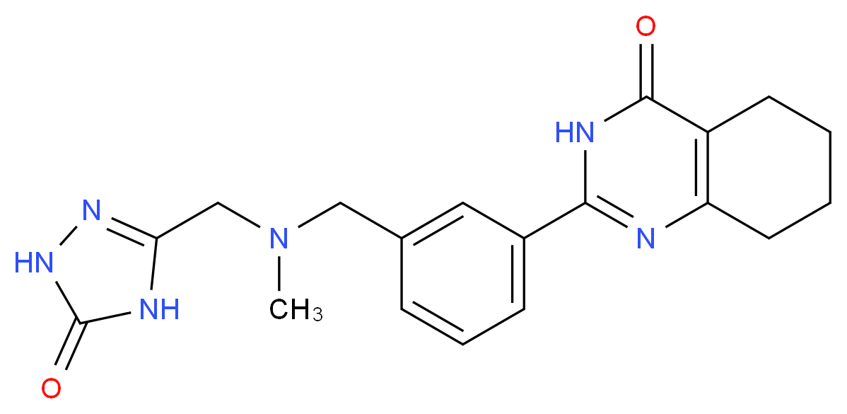 2-[3-({methyl[(5-oxo-4,5-dihydro-1H-1,2,4-triazol-3-yl)methyl]amino}methyl)phenyl]-5,6,7,8-tetrahydro-4(3H)-quinazolinone_Molecular_structure_CAS_)