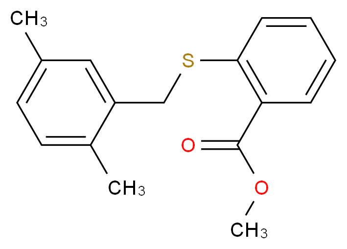 Methyl 2-[(2,5-dimethylbenzyl)sulfanyl]-benzenecarboxylate_Molecular_structure_CAS_)