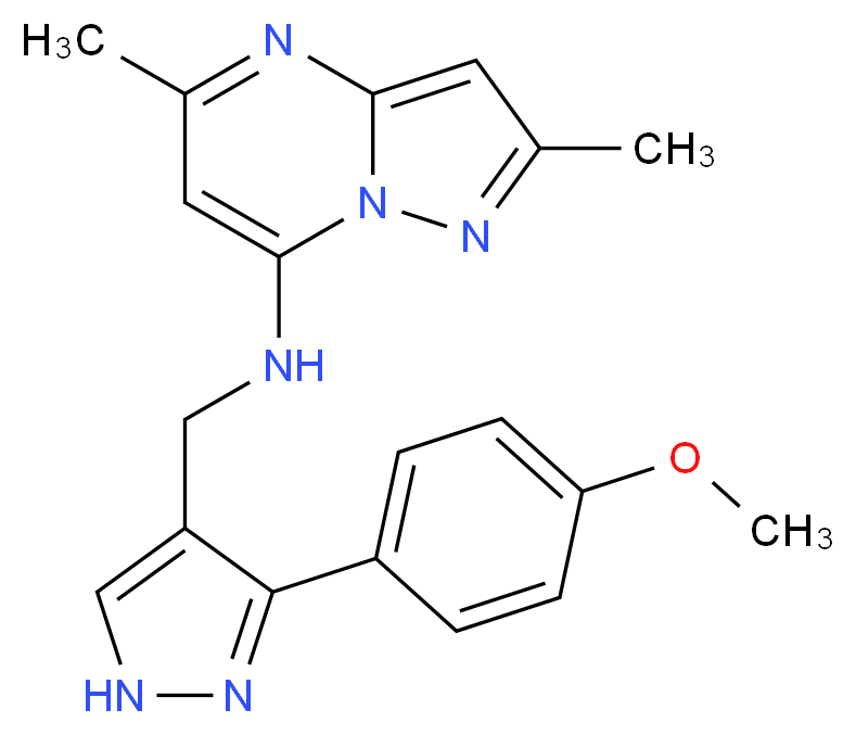 N-{[3-(4-methoxyphenyl)-1H-pyrazol-4-yl]methyl}-2,5-dimethylpyrazolo[1,5-a]pyrimidin-7-amine_Molecular_structure_CAS_)
