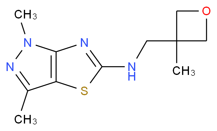 1,3-dimethyl-N-[(3-methyloxetan-3-yl)methyl]-1H-pyrazolo[3,4-d][1,3]thiazol-5-amine_Molecular_structure_CAS_)