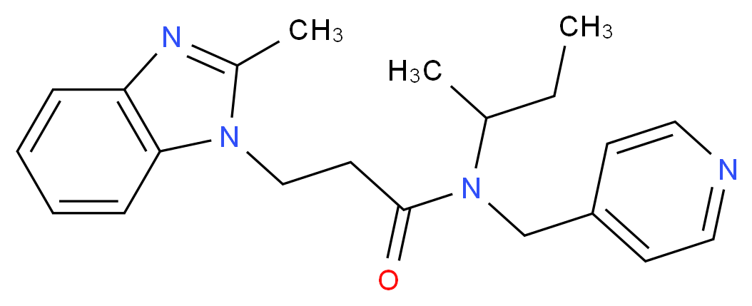 N-(sec-butyl)-3-(2-methyl-1H-benzimidazol-1-yl)-N-(pyridin-4-ylmethyl)propanamide_Molecular_structure_CAS_)