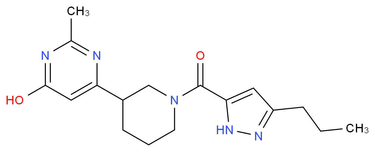 2-methyl-6-{1-[(3-propyl-1H-pyrazol-5-yl)carbonyl]-3-piperidinyl}-4-pyrimidinol_Molecular_structure_CAS_)