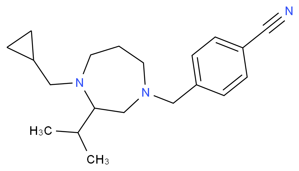 4-{[4-(cyclopropylmethyl)-3-isopropyl-1,4-diazepan-1-yl]methyl}benzonitrile_Molecular_structure_CAS_)