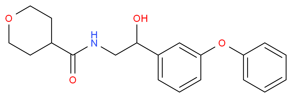N-[2-hydroxy-2-(3-phenoxyphenyl)ethyl]tetrahydro-2H-pyran-4-carboxamide_Molecular_structure_CAS_)