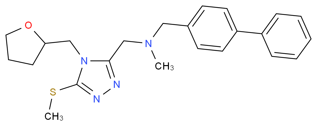 (4-biphenylylmethyl)methyl{[5-(methylthio)-4-(tetrahydro-2-furanylmethyl)-4H-1,2,4-triazol-3-yl]methyl}amine_Molecular_structure_CAS_)