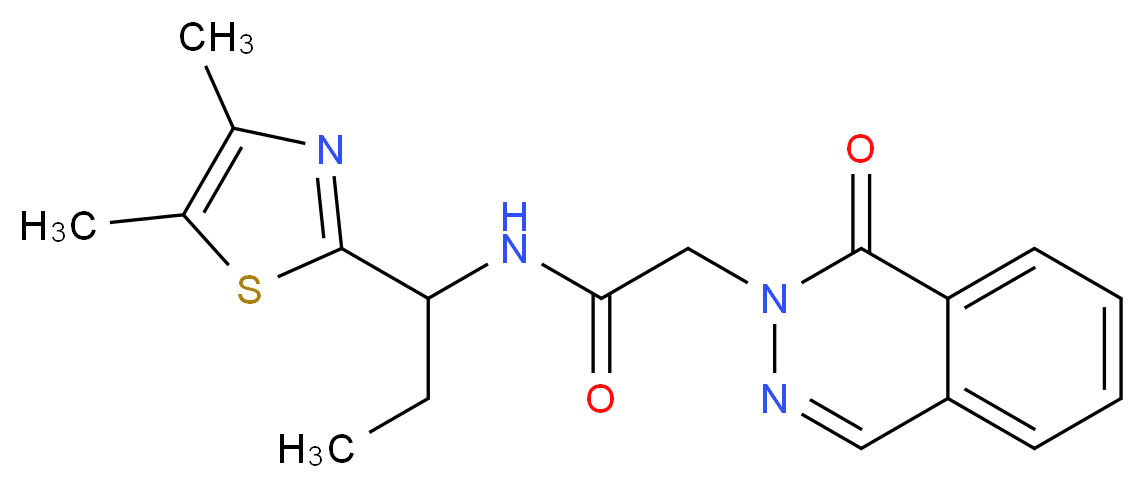 N-[1-(4,5-dimethyl-1,3-thiazol-2-yl)propyl]-2-(1-oxo-2(1H)-phthalazinyl)acetamide_Molecular_structure_CAS_)