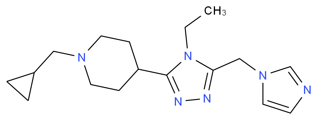 1-(cyclopropylmethyl)-4-[4-ethyl-5-(1H-imidazol-1-ylmethyl)-4H-1,2,4-triazol-3-yl]piperidine_Molecular_structure_CAS_)