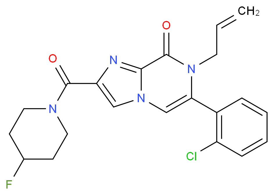7-allyl-6-(2-chlorophenyl)-2-[(4-fluoropiperidin-1-yl)carbonyl]imidazo[1,2-a]pyrazin-8(7H)-one_Molecular_structure_CAS_)