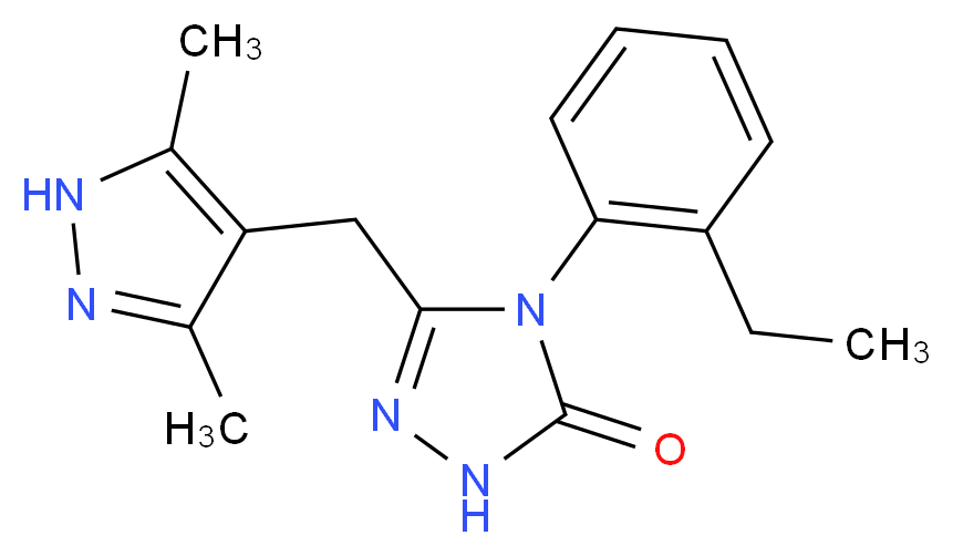 5-[(3,5-dimethyl-1H-pyrazol-4-yl)methyl]-4-(2-ethylphenyl)-2,4-dihydro-3H-1,2,4-triazol-3-one_Molecular_structure_CAS_)
