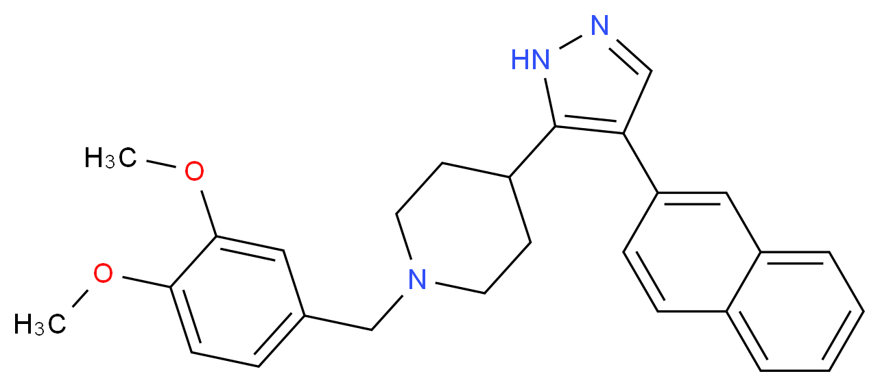1-(3,4-dimethoxybenzyl)-4-[4-(2-naphthyl)-1H-pyrazol-5-yl]piperidine_Molecular_structure_CAS_)