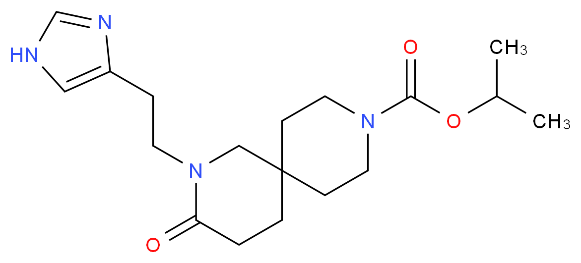 isopropyl 2-[2-(1H-imidazol-4-yl)ethyl]-3-oxo-2,9-diazaspiro[5.5]undecane-9-carboxylate_Molecular_structure_CAS_)
