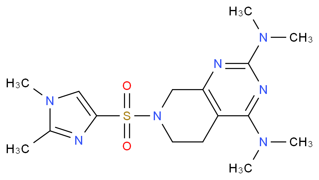 7-[(1,2-dimethyl-1H-imidazol-4-yl)sulfonyl]-N,N,N',N'-tetramethyl-5,6,7,8-tetrahydropyrido[3,4-d]pyrimidine-2,4-diamine_Molecular_structure_CAS_)