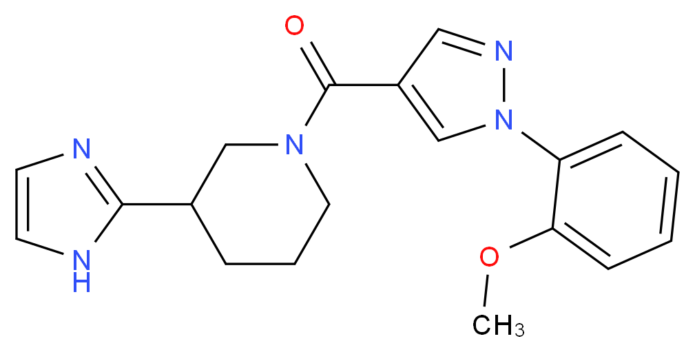 3-(1H-imidazol-2-yl)-1-{[1-(2-methoxyphenyl)-1H-pyrazol-4-yl]carbonyl}piperidine_Molecular_structure_CAS_)