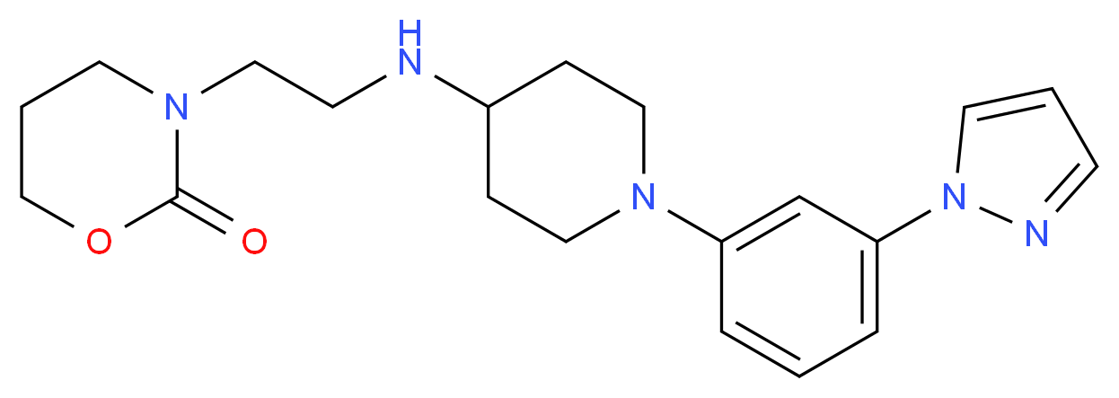 3-[2-({1-[3-(1H-pyrazol-1-yl)phenyl]-4-piperidinyl}amino)ethyl]-1,3-oxazinan-2-one_Molecular_structure_CAS_)