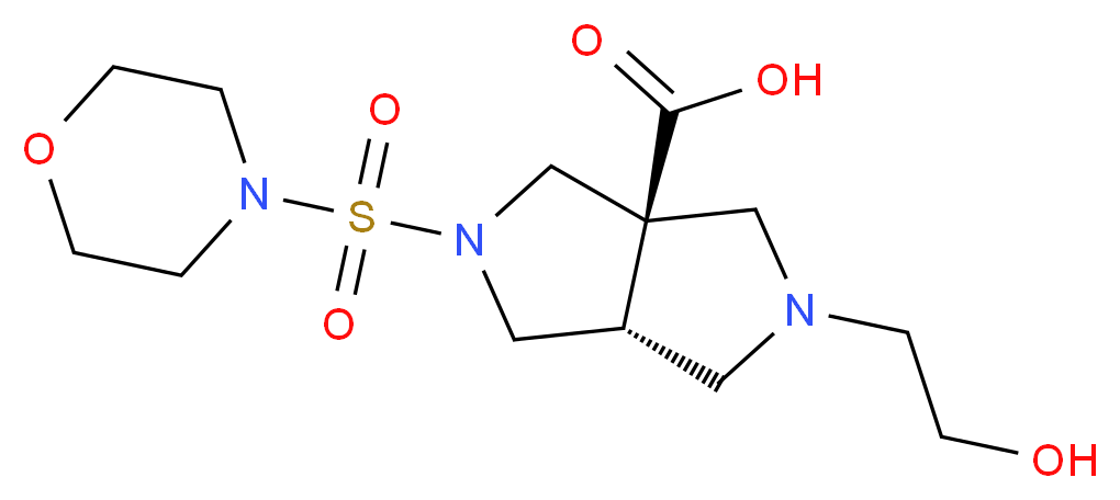 (3aR*,6aR*)-2-(2-hydroxyethyl)-5-(4-morpholinylsulfonyl)hexahydropyrrolo[3,4-c]pyrrole-3a(1H)-carboxylic acid_Molecular_structure_CAS_)