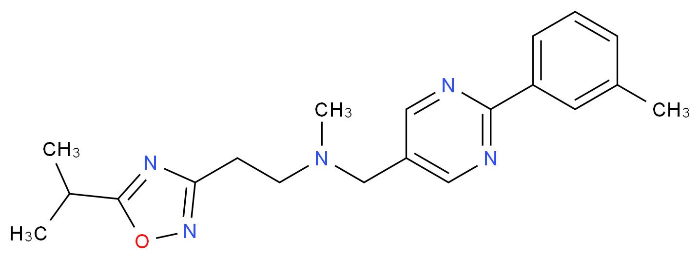 2-(5-isopropyl-1,2,4-oxadiazol-3-yl)-N-methyl-N-{[2-(3-methylphenyl)pyrimidin-5-yl]methyl}ethanamine_Molecular_structure_CAS_)