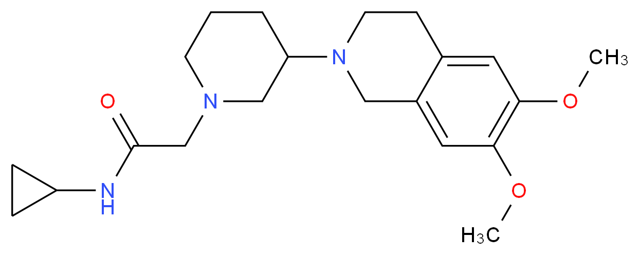N-cyclopropyl-2-[3-(6,7-dimethoxy-3,4-dihydro-2(1H)-isoquinolinyl)-1-piperidinyl]acetamide_Molecular_structure_CAS_)
