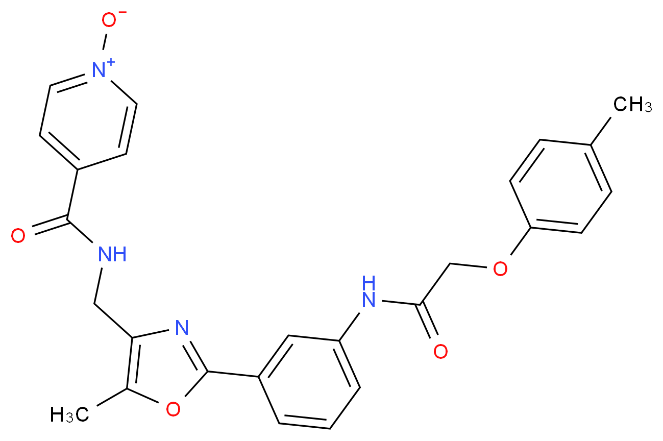 N-{[5-methyl-2-(3-{[(4-methylphenoxy)acetyl]amino}phenyl)-1,3-oxazol-4-yl]methyl}isonicotinamide 1-oxide_Molecular_structure_CAS_)
