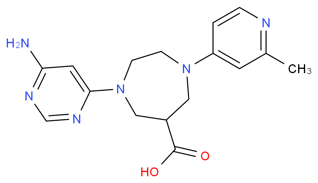 1-(6-aminopyrimidin-4-yl)-4-(2-methylpyridin-4-yl)-1,4-diazepane-6-carboxylic acid_Molecular_structure_CAS_)