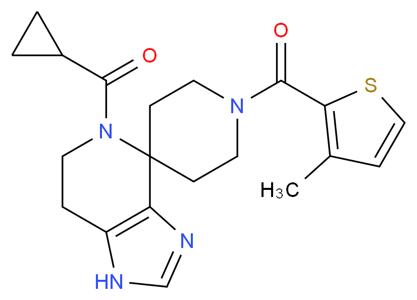 5-(cyclopropylcarbonyl)-1'-[(3-methyl-2-thienyl)carbonyl]-1,5,6,7-tetrahydrospiro[imidazo[4,5-c]pyridine-4,4'-piperidine]_Molecular_structure_CAS_)
