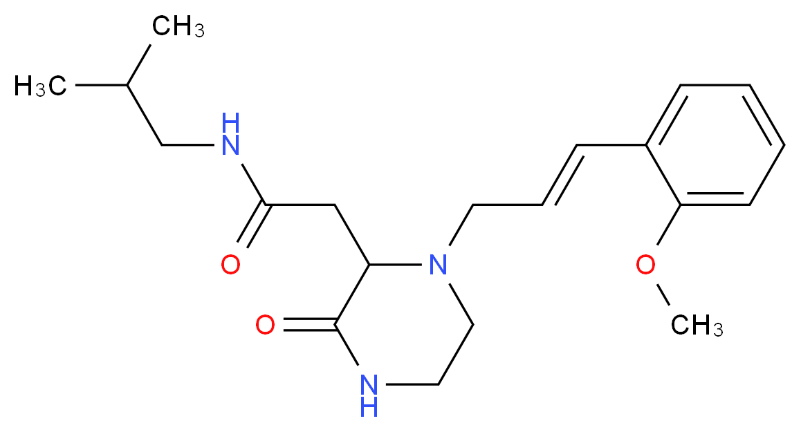 N-isobutyl-2-{1-[(2E)-3-(2-methoxyphenyl)-2-propen-1-yl]-3-oxo-2-piperazinyl}acetamide_Molecular_structure_CAS_)