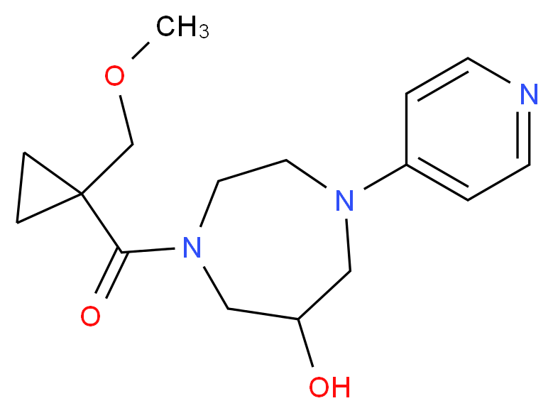 1-{[1-(methoxymethyl)cyclopropyl]carbonyl}-4-pyridin-4-yl-1,4-diazepan-6-ol_Molecular_structure_CAS_)