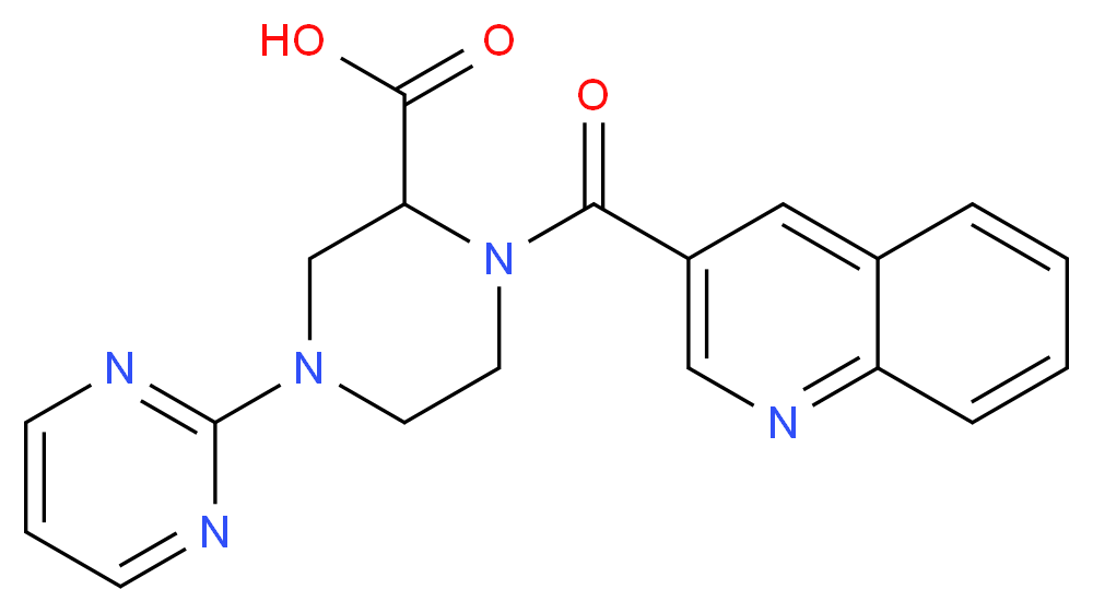 4-pyrimidin-2-yl-1-(quinolin-3-ylcarbonyl)piperazine-2-carboxylic acid_Molecular_structure_CAS_)