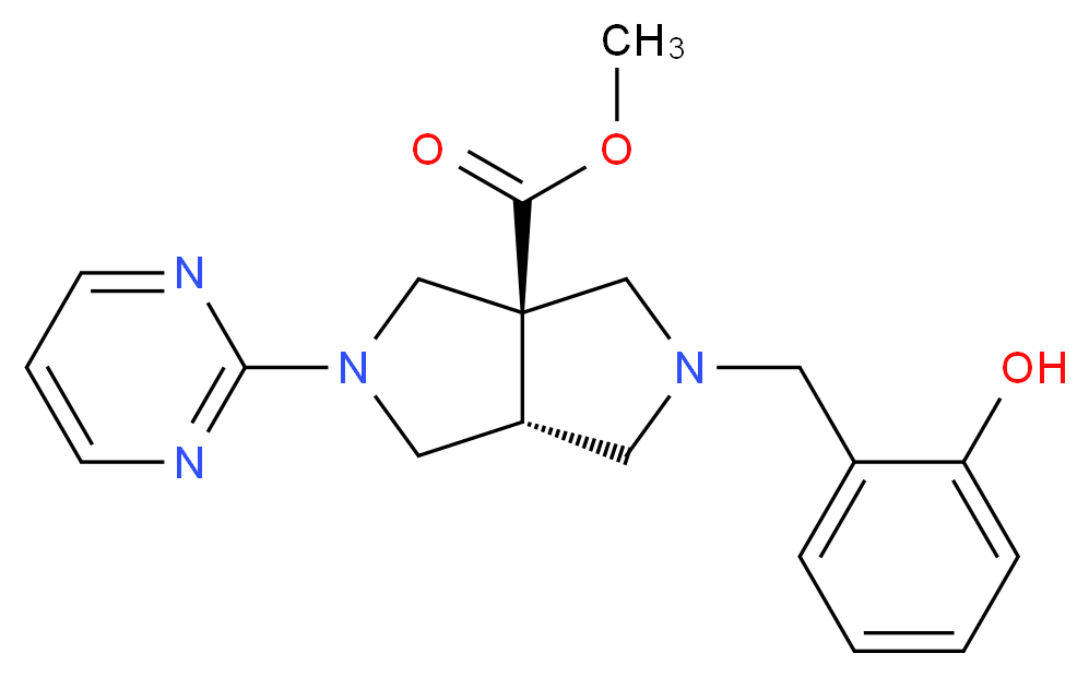 methyl (3aR*,6aR*)-2-(2-hydroxybenzyl)-5-pyrimidin-2-ylhexahydropyrrolo[3,4-c]pyrrole-3a(1H)-carboxylate_Molecular_structure_CAS_)