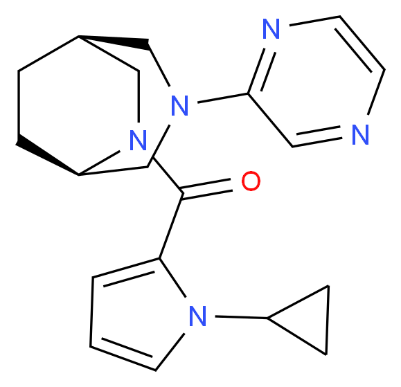 (1S*,5R*)-6-[(1-cyclopropyl-1H-pyrrol-2-yl)carbonyl]-3-(2-pyrazinyl)-3,6-diazabicyclo[3.2.2]nonane_Molecular_structure_CAS_)