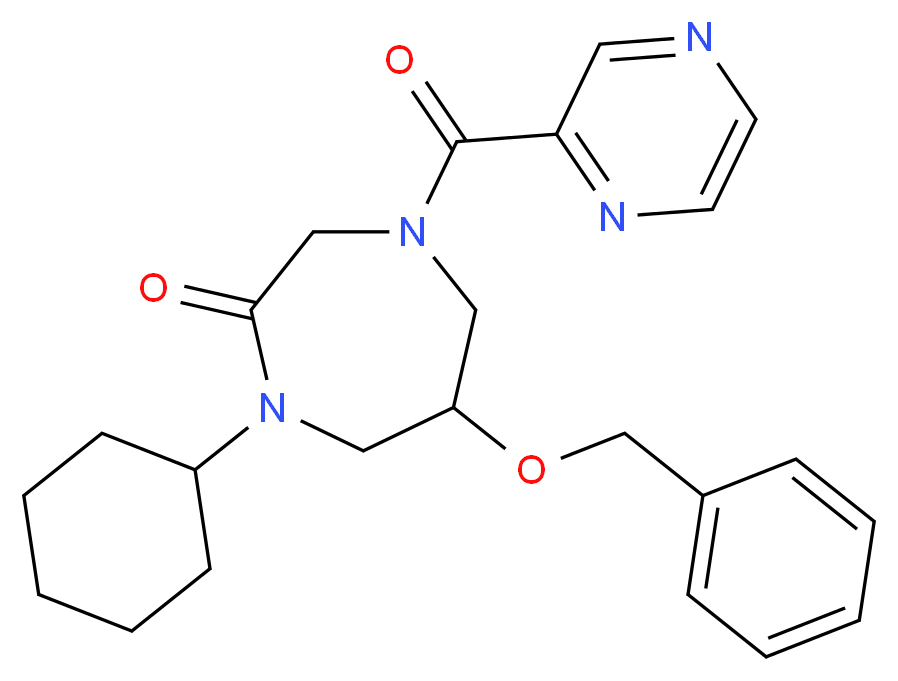 6-(benzyloxy)-1-cyclohexyl-4-(2-pyrazinylcarbonyl)-1,4-diazepan-2-one_Molecular_structure_CAS_)