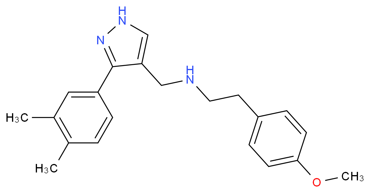 N-{[3-(3,4-dimethylphenyl)-1H-pyrazol-4-yl]methyl}-2-(4-methoxyphenyl)ethanamine_Molecular_structure_CAS_)