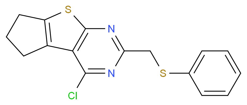 4-chloro-2-[(phenylthio)methyl]-6,7-dihydro-5H-cyclopenta[4,5]thieno[2,3-d]pyrimidine_Molecular_structure_CAS_)