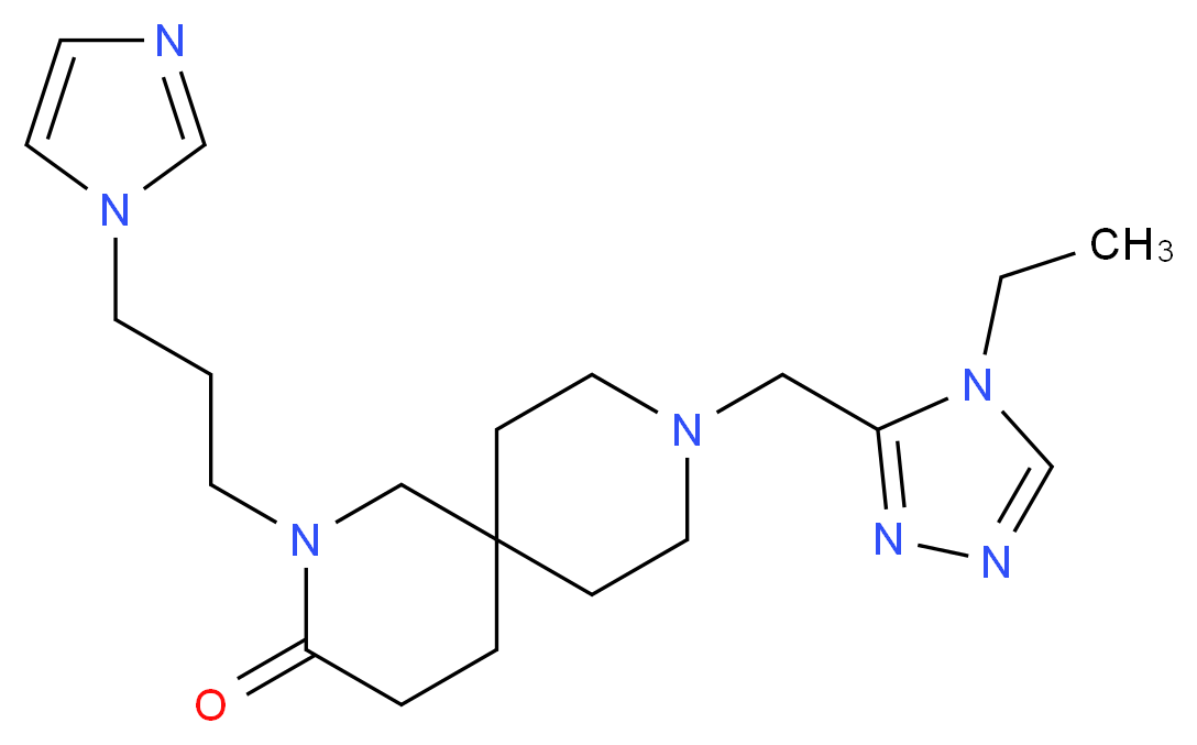 9-[(4-ethyl-4H-1,2,4-triazol-3-yl)methyl]-2-[3-(1H-imidazol-1-yl)propyl]-2,9-diazaspiro[5.5]undecan-3-one_Molecular_structure_CAS_)