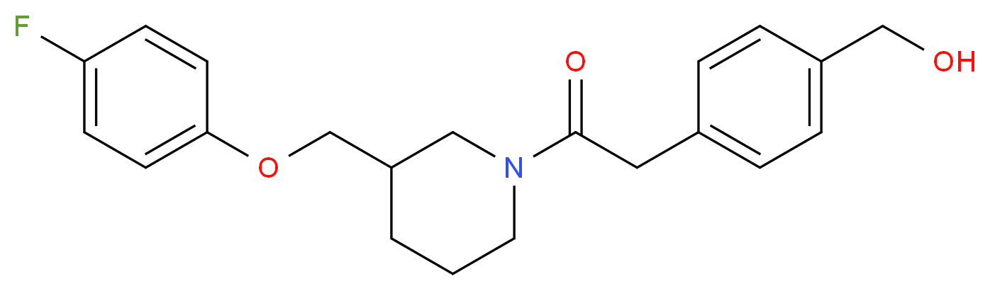 [4-(2-{3-[(4-fluorophenoxy)methyl]-1-piperidinyl}-2-oxoethyl)phenyl]methanol_Molecular_structure_CAS_)