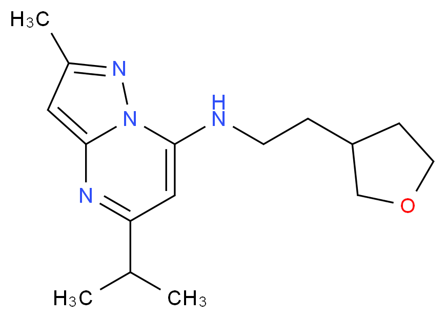 5-isopropyl-2-methyl-N-[2-(tetrahydro-3-furanyl)ethyl]pyrazolo[1,5-a]pyrimidin-7-amine_Molecular_structure_CAS_)