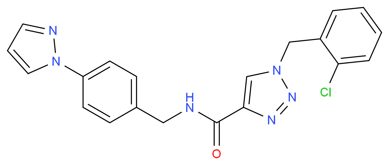 1-(2-chlorobenzyl)-N-[4-(1H-pyrazol-1-yl)benzyl]-1H-1,2,3-triazole-4-carboxamide_Molecular_structure_CAS_)