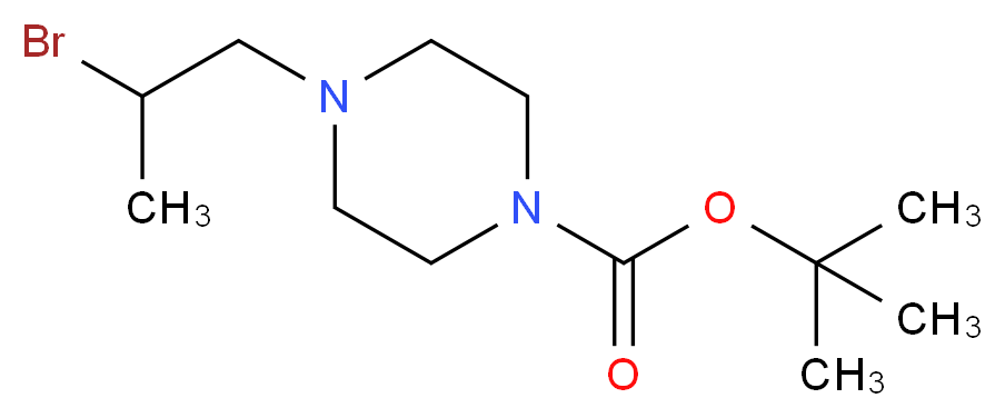 4-(2-BROMOPROPYL)-1-PIPERAZINECARBOXYLIC ACID, 1,1-DIMETHYLETHYL ESTER_Molecular_structure_CAS_655225-02-8)